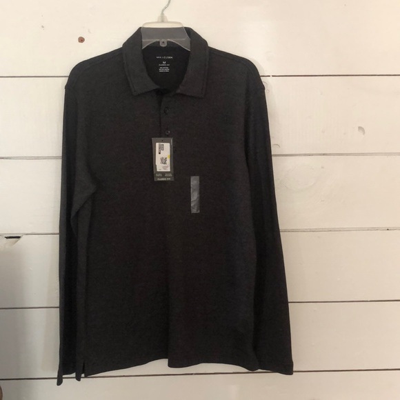Van Heusen Other - Men’s Van Heusen Long Sleeve black/gray Polo - size M, NWT